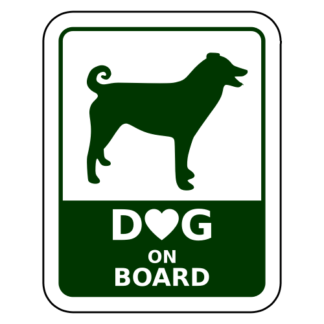 Dog On Board Sticker (Dark Green)